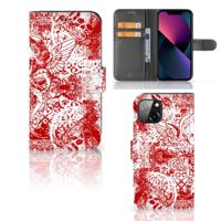 Telefoonhoesje met Naam Apple iPhone 13 Angel Skull Rood - thumbnail