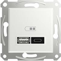 Schneider Electric EPH2770421D Wandcontactdoos met USB Asfora Wit (glanzend) 1 stuk(s) - thumbnail