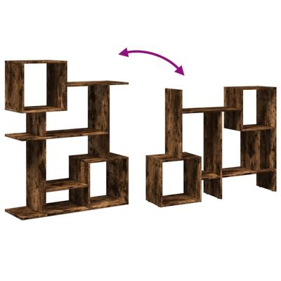 Boekenkast 92x29x188 cm bewerkt hout gerookt eikenkleurig