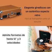 Koffer platenspeler met 2 ingebouwde speakers Bruin - thumbnail