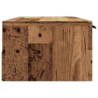 Wandkast 102x30x20 cm bewerkt hout oud houtkleurig - thumbnail