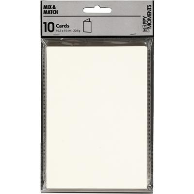 Creativ Company Kaarten, afmeting kaart 10,5x15 cm, 220 gr, off-white, 10 stuk/ 1 doos