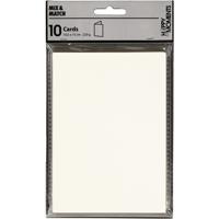 Creativ Company Kaarten, afmeting kaart 10,5x15 cm, 220 gr, off-white, 10 stuk/ 1 doos - thumbnail