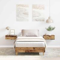 Bedframe zonder matras 90x200 cm spaanplaat bewerkt hout - thumbnail