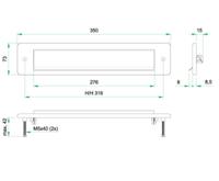 Briefplaat QUADRA rechthoek rvs mat - thumbnail