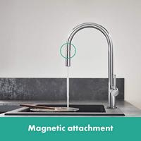 Hansgrohe Talis M54 Keukenmengkraan - uittrekbare handdouche 1- straalsoort - chroom 72802000 - thumbnail