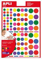 Apli Kids verwijderbare stickers, cirkel, blister met 624 stuks in geassorteerde kleuren en groottes - thumbnail