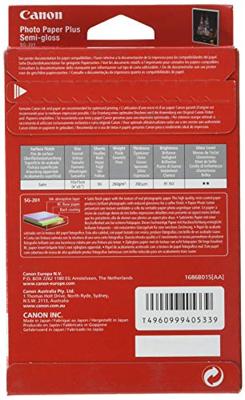 Canon Photo Paper Plus Semi-gloss SG-201 1686B015 Fotopapier 10 x 15 cm 260 g/m² 50 vellen Zijdeglans Canon Photo Paper Plus Semi-gloss SG-201 1686B015 Fotopapier 10 x 15 cm 260 g/m² 50 vellen Zijdeglans