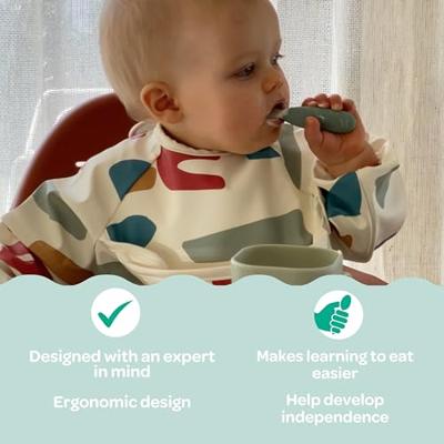 Set roestvrijstalen en siliconen oefenbestek 2e leeftijd BEABA saliegroen Set roestvrijstalen en siliconen oefenbestek 2e leeftijd BEABA saliegroen