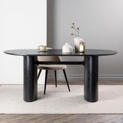 Nohr Ovale Eettafel 'Analuisa' MDF, 180 x 75cm, kleur Zwart Nohr Ovale Eettafel 'Analuisa' MDF, 180 x 75cm, kleur Zwart