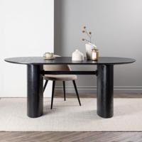Nohr Ovale Eettafel 'Analuisa' MDF, 180 x 75cm, kleur Zwart - thumbnail