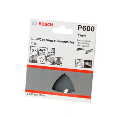 Bosch Accessoires Schuurblad 93mm , 5 stuks, korrel 600 - 2608605199