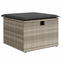 6-delige Loungeset met kussens poly rattan lichtgrijs - thumbnail