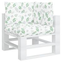 VidaXL Palletkussens 3 st bladpatroon oxford stof - thumbnail