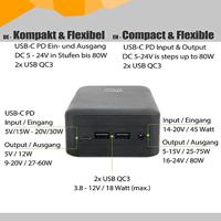 XTPower XT-27000 DC Powerbank 26800 mAh Li-ion USB, DC-aansluiting 3,5 mm Zwart Statusweergave, Gelijktijdig laden en ontladen - thumbnail