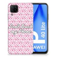 Huawei P40 Lite Silicone-hoesje Flowers Pink DTMP - thumbnail