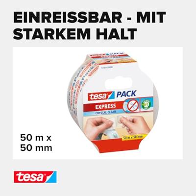 tesa EXPRESS 57804-00000-01 Pakband tesapack Transparant (l x b) 50 m x 50 mm 1 stuk(s)