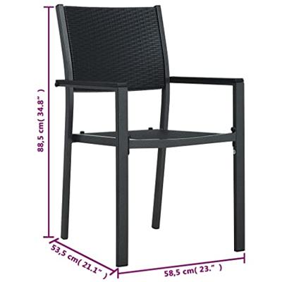 VidaXL Tuinstoel 2 st rattan-look kunststof zwart VidaXL Tuinstoel 2 st rattan-look kunststof zwart