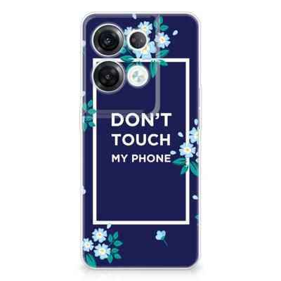 OPPO Reno8 Pro Silicone-hoesje Flowers Blue DTMP OPPO Reno8 Pro Silicone-hoesje Flowers Blue DTMP