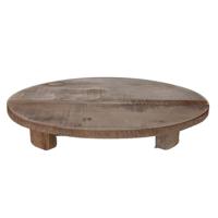 Naturel Collections Tray met voet oud hout ø38x7cm - thumbnail