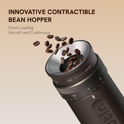 OutIn - Fino Draagbare Elektrische Koffiemolen | 28 Maalgraadinstellingen | USB-C Oplaadbaar | 38 mm Conische Molens