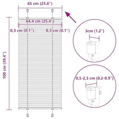 Pliss rolgordijn 65x100 cm stofbreedte 64,4 cm polyester crme - thumbnail