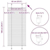Pliss rolgordijn 65x100 cm stofbreedte 64,4 cm polyester roze - thumbnail