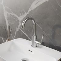 Wastafelkraan BWS | Colorato Ensy | Gebogen Uitloop | Chroom - thumbnail