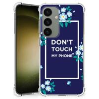 Samsung Galaxy S24 Anti Shock Case Flowers Blue DTMP - thumbnail