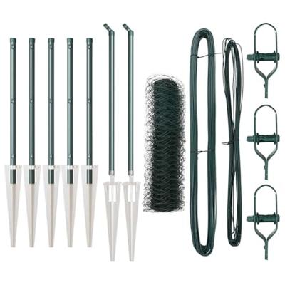 VidaXL Afrasteringspaal groen 10 x 0,4 m (50 mm mesh) staal en pvc