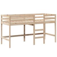 Halfhoogslaper met ladder en bedhuis grenenhout 90x200 cm - thumbnail