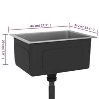 Gootsteen met afvoer handgemaakt roestvrij staal - thumbnail