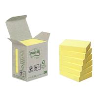 Post-it Recycled notes, 100 vel, ft 38 x 51 mm, geel, pak van 6 blokken - thumbnail