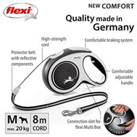 Flexi New Comfort Koord M Zwart - 8 meter M - 8 meter Flexi Zwart - thumbnail