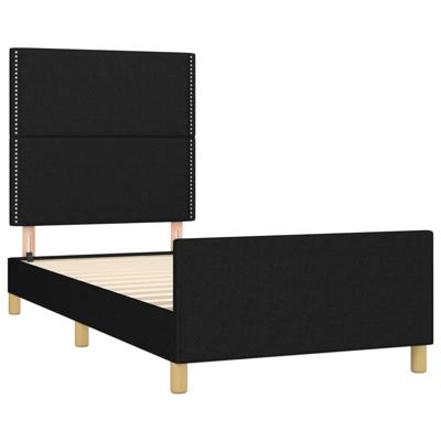 Bedframe zonder matras stof zwart 140x190 cm
