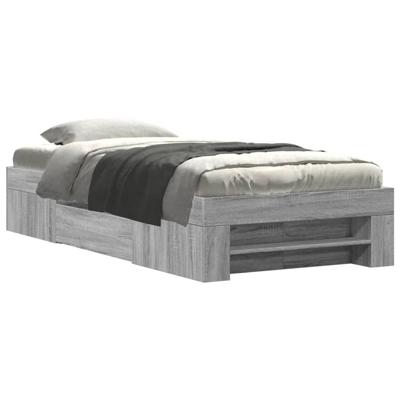 Bedframe bewerkt hout grijs sonoma eikenkleurig 75x190 cm - thumbnail