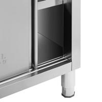 Royal Catering Onderkast van roestvrij staal met dubbele opening, eco, 200 x 70 cm, 500 kg, keukenkast, onderkast met werkblad, onderkast van roestvrij staal - thumbnail