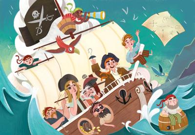 Clementoni legpuzzel Supercolor The Pirates junior 104 stukjes