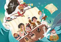 Clementoni legpuzzel Supercolor The Pirates junior 104 stukjes - thumbnail