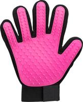 Trixie vachtverzorgingshandschoen mesh-materiaal / tpr roze / zwart - thumbnail
