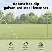 VidaXL Afrasteringspaal zilver 25 x 1,2 m (13 mm gaas) staal - thumbnail