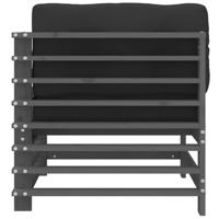 Hoekbank met kussens massief grenenhout grijs - thumbnail