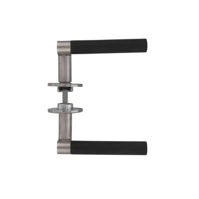 Deurkruk Munnikhof Dock Black met ronde rozet ø52x5mm geveerd rvs Deurkruk Munnikhof Dock Black met ronde rozet ø52x5mm geveerd rvs