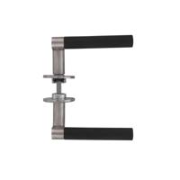 Deurkruk Munnikhof Dock Black met ronde rozet ø52x5mm geveerd rvs - thumbnail