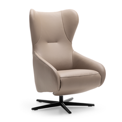 Relaxstoel A-101 Grijs Leer Relaxstoel A-101 Grijs Leer
