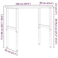 Werkbank rechthoekig 100x60x(71,5-98) cm massief beukenhout - thumbnail