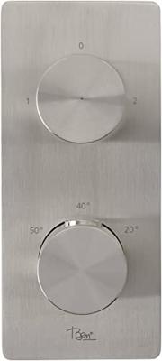 Ben Engraved Cross inbouw regendoucheset Ø25cm RVS-look