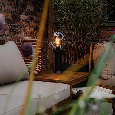 QAZQA Staande buitenlamp zwart met heldere bol 50 cm IP44 - Sfera