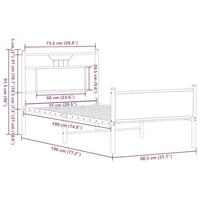 Bedframe zonder matras bewerkt hout bruin eikenkleur 75x190 cm - thumbnail