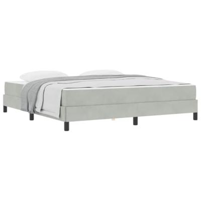 Boxspringbed met matras Lichtgrijs 180 x 220 cm Stof
